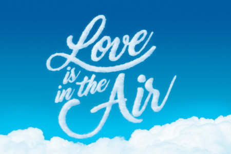 Love is in the air made with cloudsの写真素材