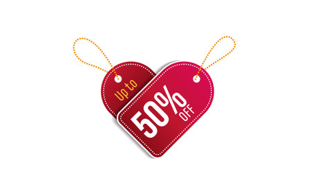 Discount tag for Valentine's Dayのイラスト素材