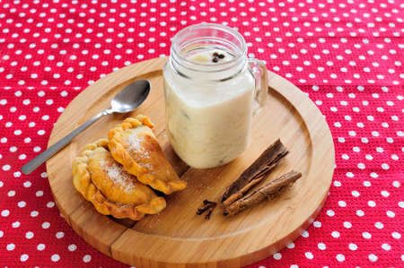 Delicious Ecuadorian food "Empanas with morocho"の写真素材