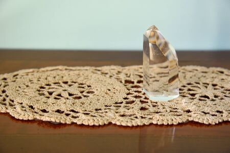 Clear quartz used in crystal healing to balance 7th chakraの写真素材