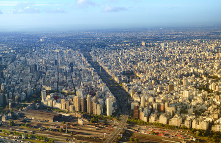Aerial view of the city of Buenos Aires Argentinaの写真素材