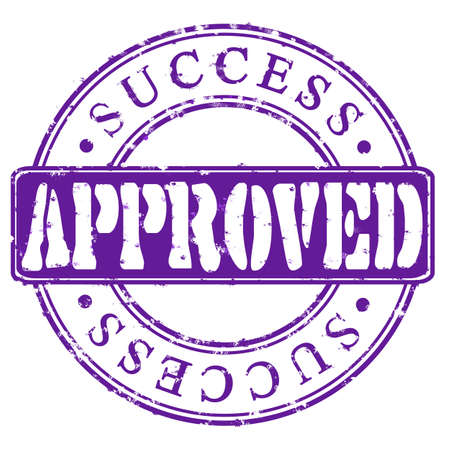 Stamp Approved success  violet の写真素材