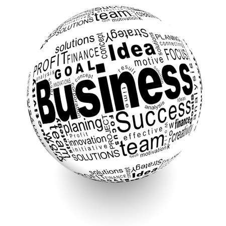 Business oriented words on the ballの写真素材