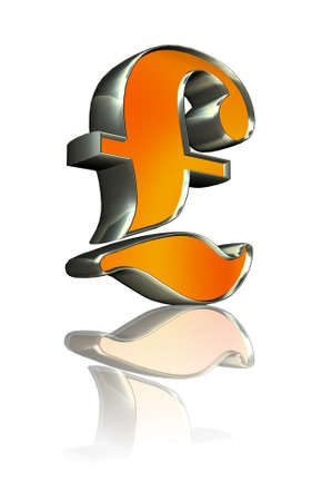 3d golden sign  Pound の写真素材