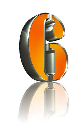 3d golden sign 6の写真素材