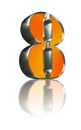 3d golden sign 8の写真素材