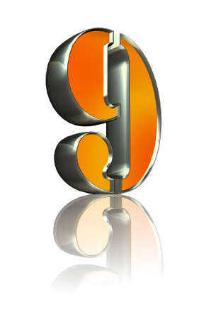 3d golden sign 9の写真素材