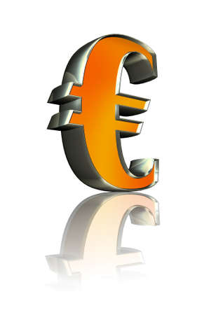 3d golden sign  Euro の写真素材