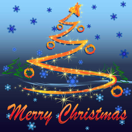 Christmas abstract glow Christmas treeのイラスト素材