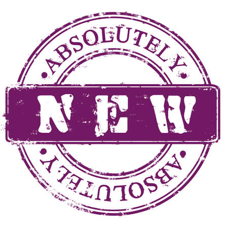 Round violet Stamp Absolutely Newの写真素材