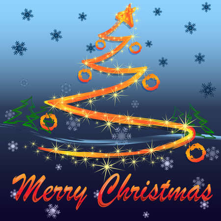 Christmas abstract glow Christmas treeのイラスト素材