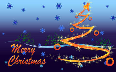 Christmas abstract glow Christmas treeのイラスト素材