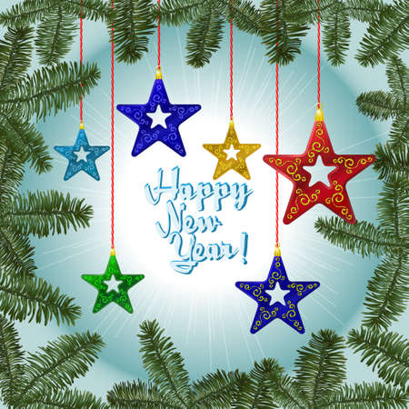 Christmas decorations on the backgroundのイラスト素材