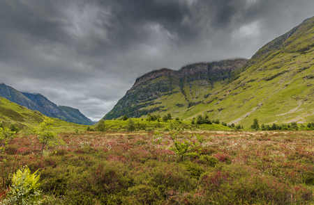 Cloudy day at Glencoe in Scotland.の写真素材