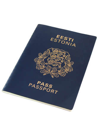 Passport of Estonia on whiteの写真素材