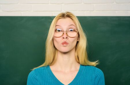 Education. Job. People concept. Educational theme. Teacher in glasses. Professor educates students....