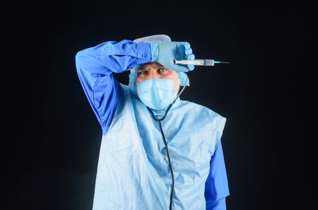 Vaccination. Doctor with syringe. Coronavirus concept. Medicine and health concept. Virus...