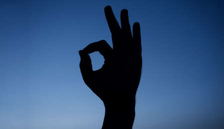 Ok sign. Man hand gesturing okay. Best choice approve and confirm.