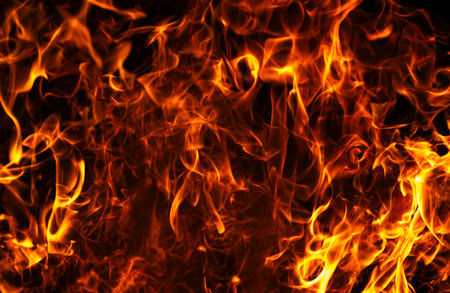Fire burning motion pattern. Fire intense blaze effect. Fire dramatic heat waves. Fire glowing flame...