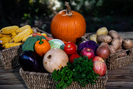 Assorted vegetables. Variety of vegetable. Mixed fruit and vegetable. Selection of vegetables on...