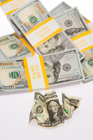 Inflation USD. Inflation rate. Inflation increase. Inflation in recession with economy crisis and...