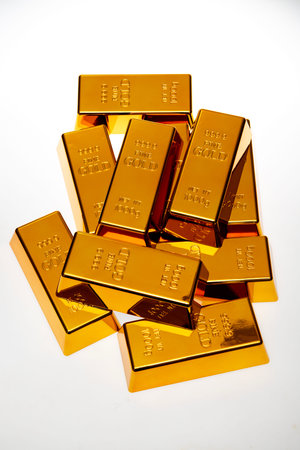 Gold in bullion. Luxury gold bullion. Gold reserve bullion bars. Gold for trading.