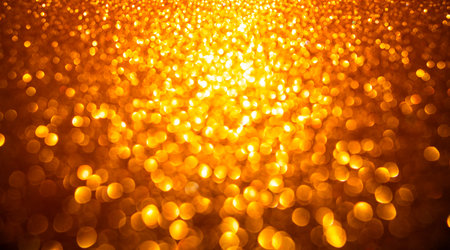 Golden shiny background for party poster. Shiny glitter on glossy texture. Luxury shiny in creative...