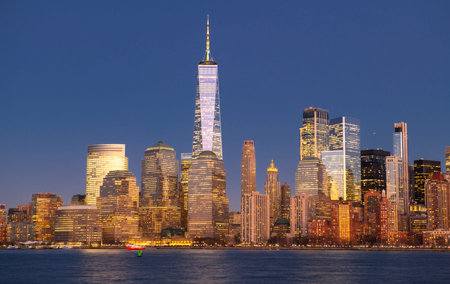 New York city. New York skyline Manhattan. New York landmark cityscape. New York iconic panorama....