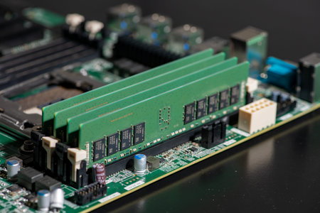 Data memory for servers and workstations. PC RAM modules for modern upgrade. DDR RAM memory...
