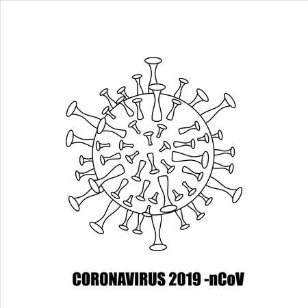Vector illustration coronavirus 2019-nCoV, Covid-19 icon. Coronavirus outbreak concept.Virus covid-19 cell icon.のイラスト素材
