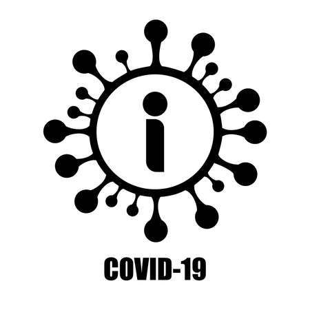Vector illustration coronavirus 2019-nCoV, Covid-19 icon. Coronavirus protection concept.Virus covid-19 cell with information sign icon.のイラスト素材