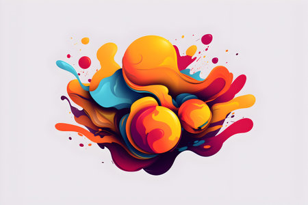 abstract colorful background with watercolor splashes, vector illustration.の写真素材