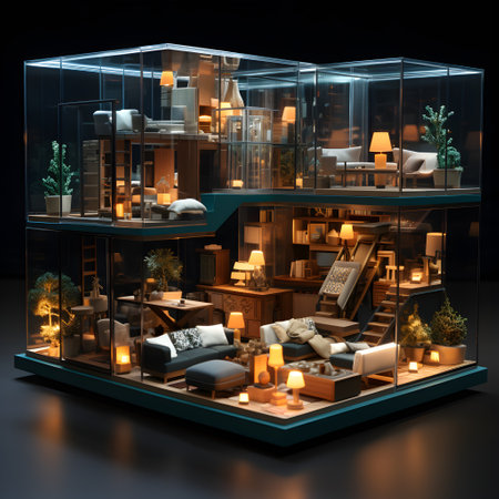 Interior of the modern living room. 3D illustration. 3D CG. High resolution.の写真素材