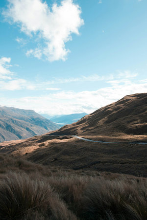 Beautiful mountain landscape in Glenorchy, South Island, New Zealandの写真素材