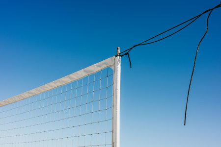 Volleyball net on blue sky background. Volleyball net on blue sky background.の写真素材