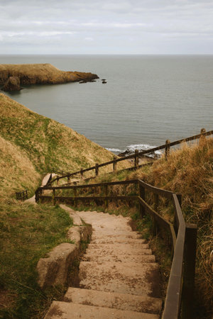Stairs leading to the beach at Durdle Door Cornwall England UK Europe