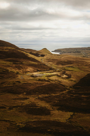 Dyrholaey, a mountain range in the Faroe Islands.の写真素材