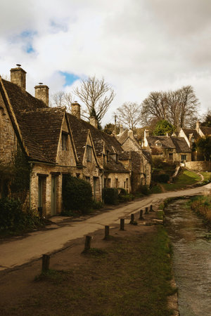 Old cottages in Cotswolds, Gloucestershire, England