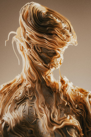 3d rendering of a beautiful woman with hair flowing in the wind