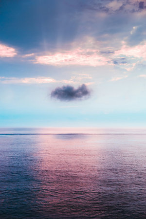 Beautiful seascape with dramatic sky and cloud. Nature background