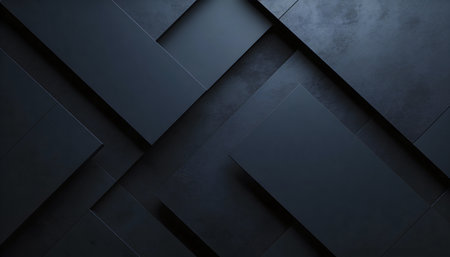 3d render of abstract geometric background with black and grey metal elements