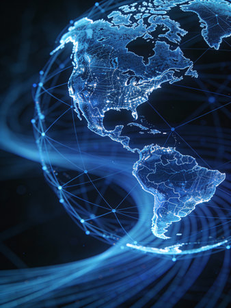 Global network connection. Internet Concept of global business. 3D illustration