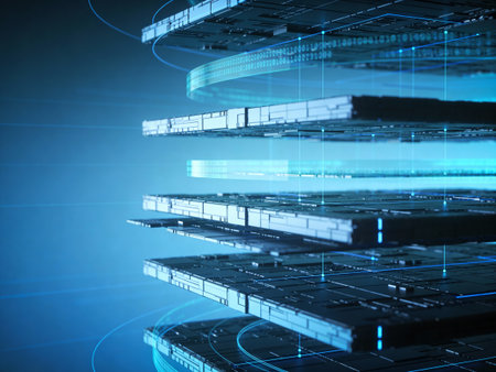 3d rendering of abstract technology background. High tech and data concept