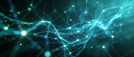 3d rendering of abstract digital background with connecting dots and lines. Network connection...