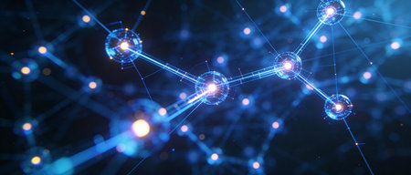 3D rendering of abstract digital technology concept. Network connection structure.