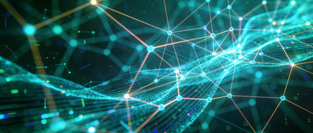 Abstract futuristic background. Big data visualization. Network connection structure. 3D rendering