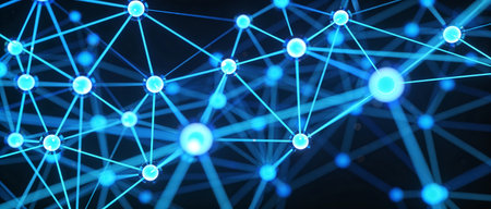 Connecting dots and lines. Network connection concept. 3D rendering