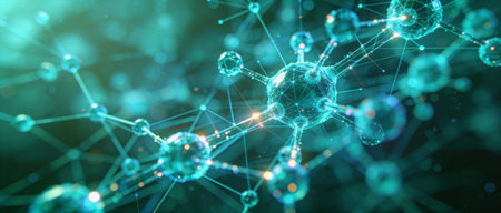 Abstract 3d rendering of molecule structure. Science background. Futuristic technology style.の写真素材