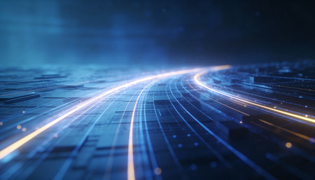 3d rendering of abstract technology background. High speed internet concept.の写真素材