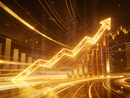 financial graph on technology abstract background, represent business growth and success.